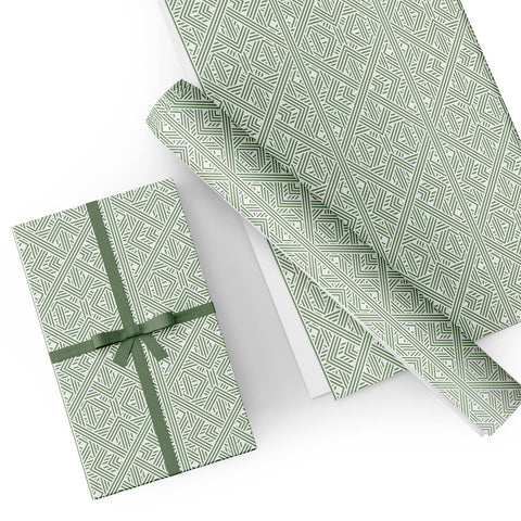 Christmas Metallic Foil Wrapping Paper - Green&White