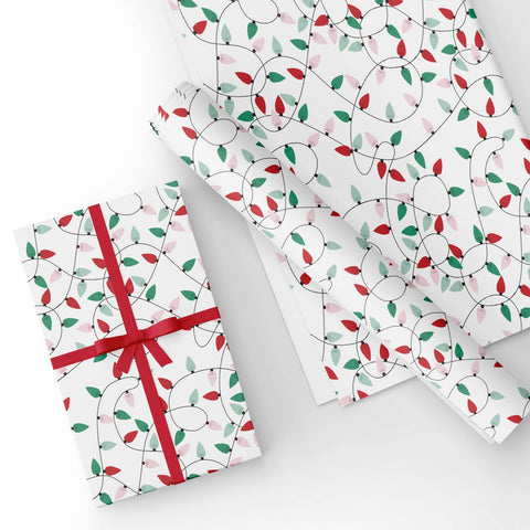 Personalized Wrapping Paper Sheets for Christmas - Christmas Mistletoe  Leaf, Black & White – WrapaholicGifts
