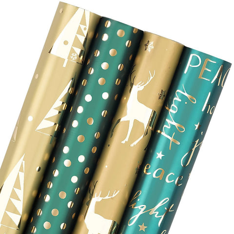 wrapaholic-christmas-hunter-gold-wrapping-paper-4-rolls-set-1