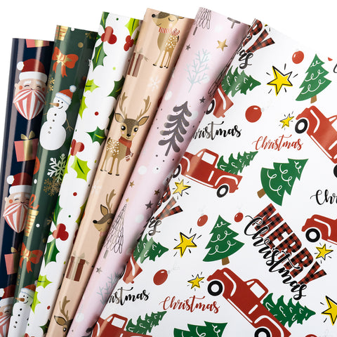 Christmas Gift Wrap Paper Sheet 8pcs/Roll Red & Green – WrapaholicGifts