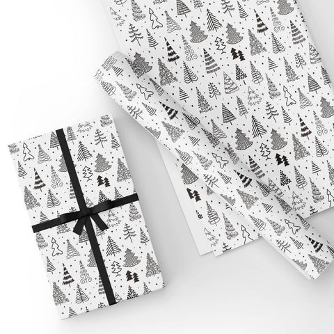 Personalized Flat Wrapping Paper for Birthday, Holiday, Christmas - Black &  White Snowflake – WrapaholicGifts