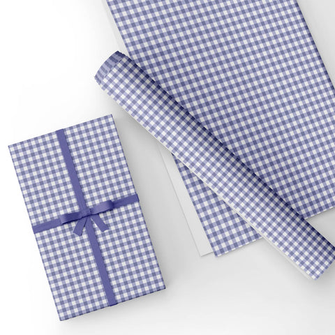 Purple Gingham Pattern Birthday Wrapping Paper