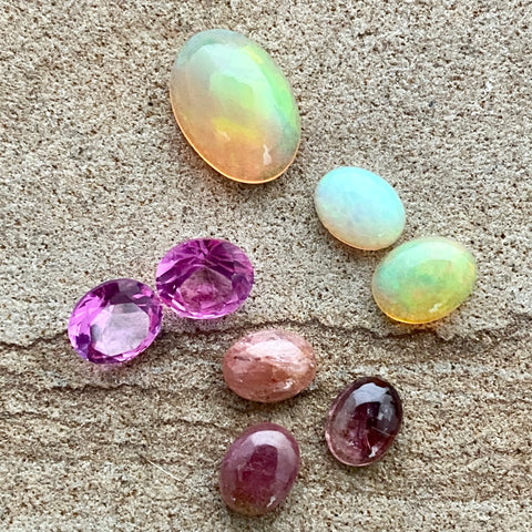 Opals and Pink Tourmaline