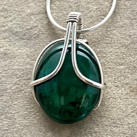 Oval Malachite Pendant