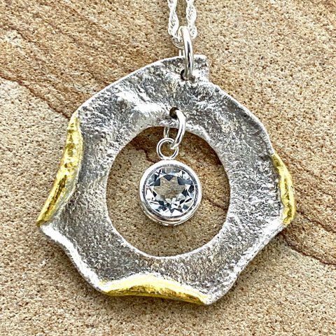 Aurum Enhanced White Topaz Pendant