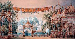 image of original scenery design for nutcracker ballet in 1892