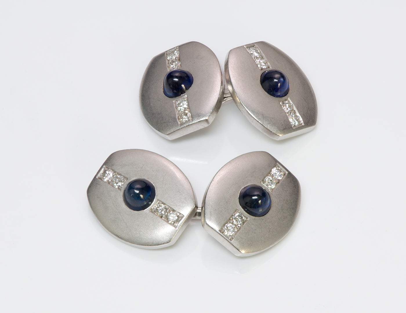 Art deco platinum sapphire cufflinks