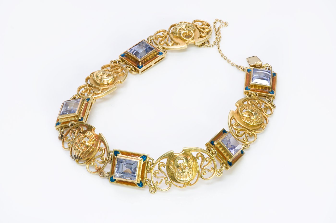 Art Nouveau sapphire gold bracelet