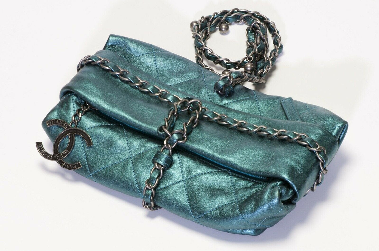 chanel-2012-turquoise-green-quilted-leather-cc-wrap-chain-bag