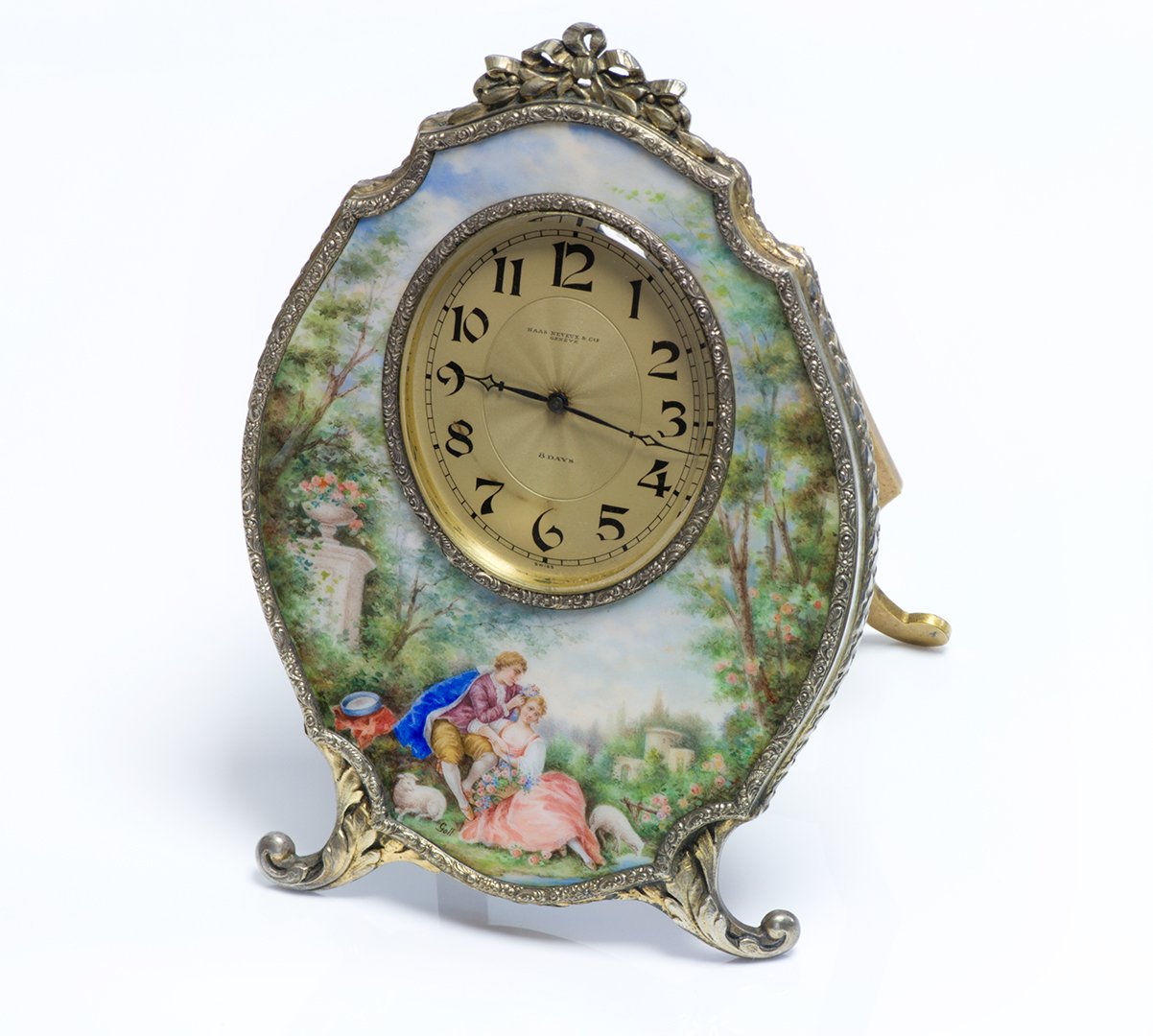 antique-haas-neveux-co-geneve-silver-enamel-clock