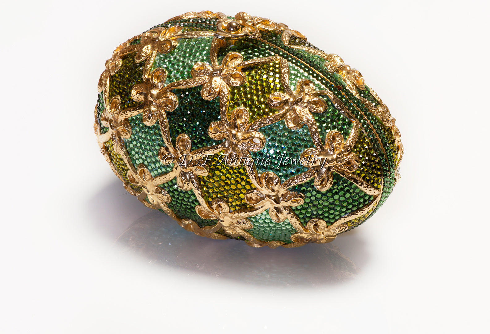 Judith Leiber Crystal Bow Fabergé Egg Minaudiere Clutch Bag 