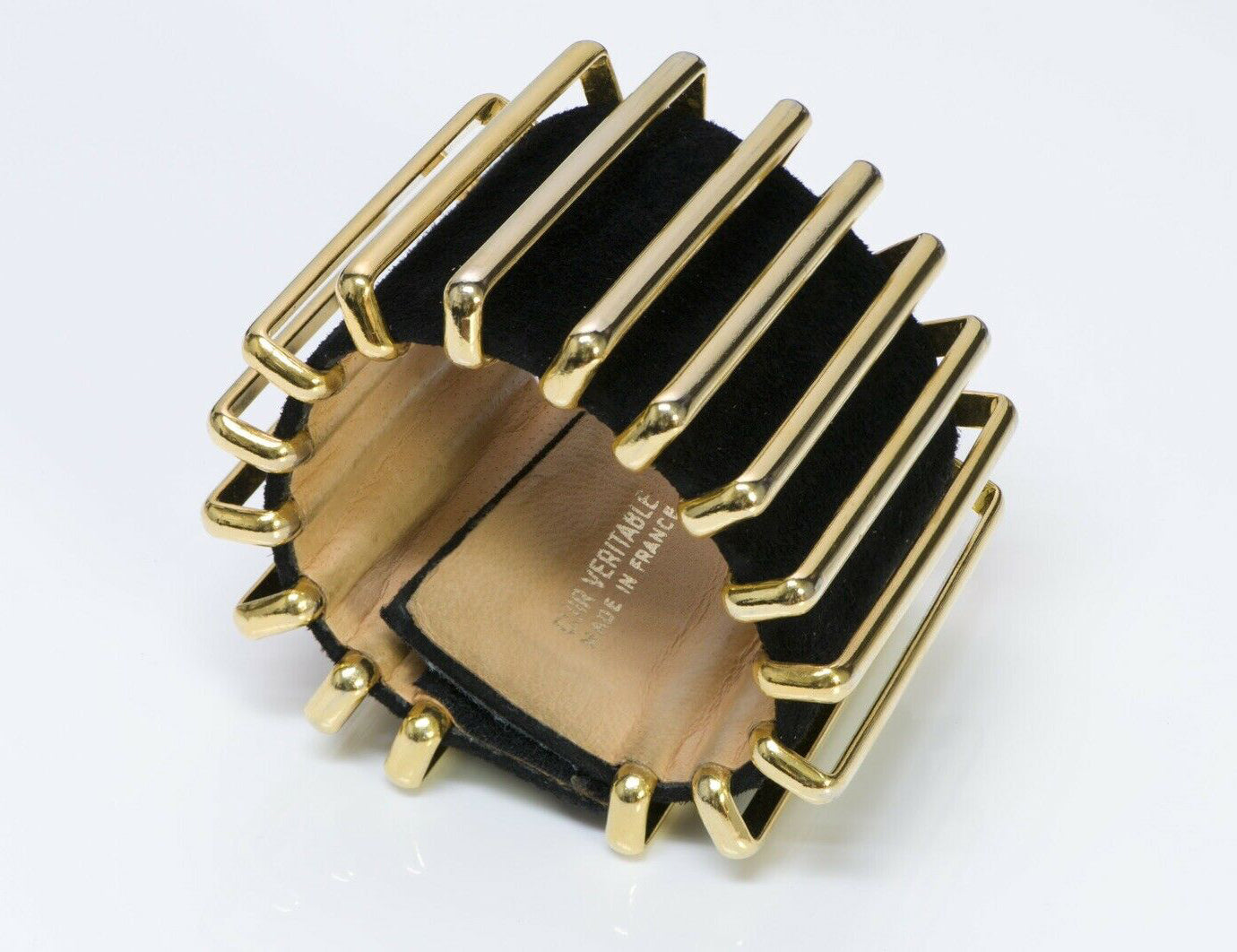 karl-lagerfeld-wide-black-suede-accordion-cuff-bracelet