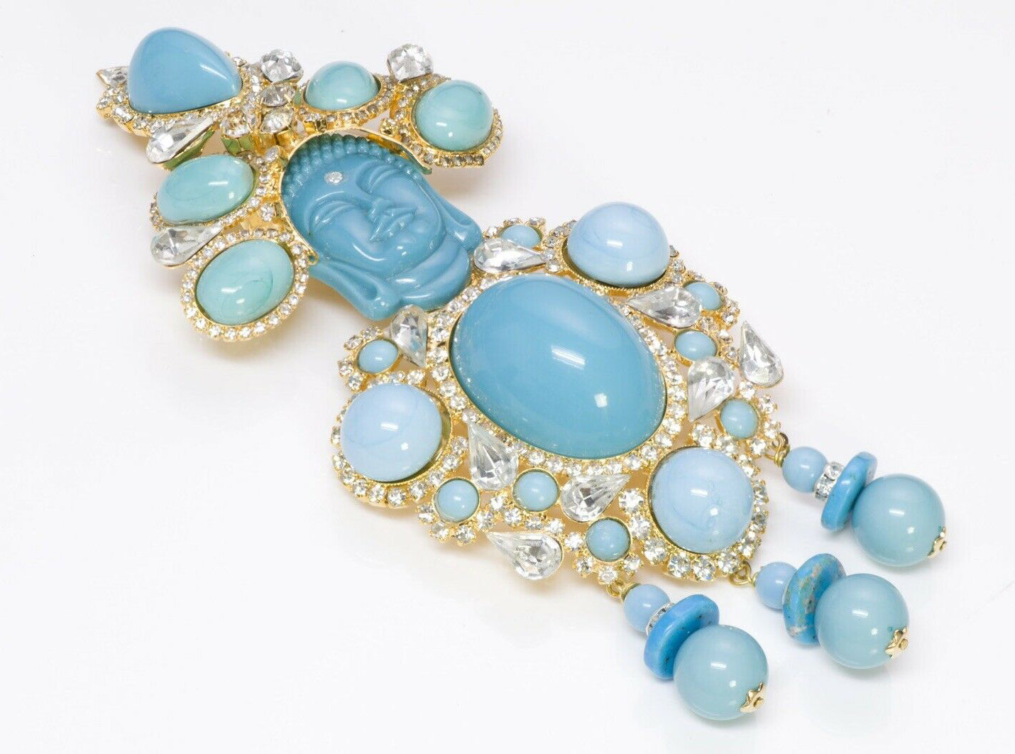 lawrence-vrba-buddha-faux-turquoise-crystal-brooch