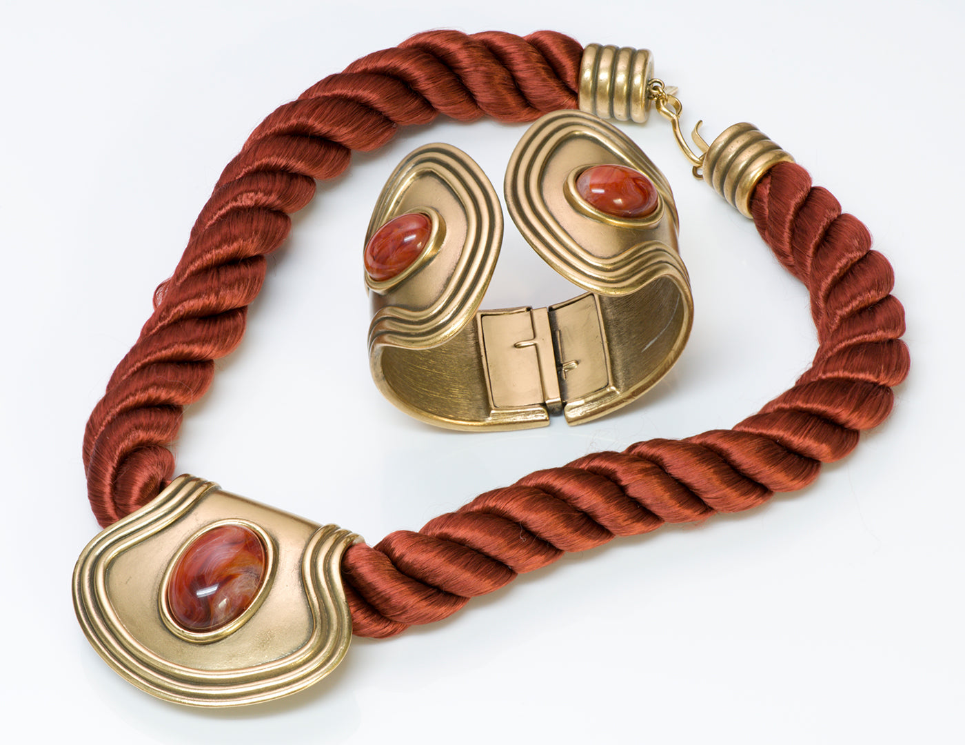 vintage-monet-etruscan-revival-rope-necklace-cuff-bracelet