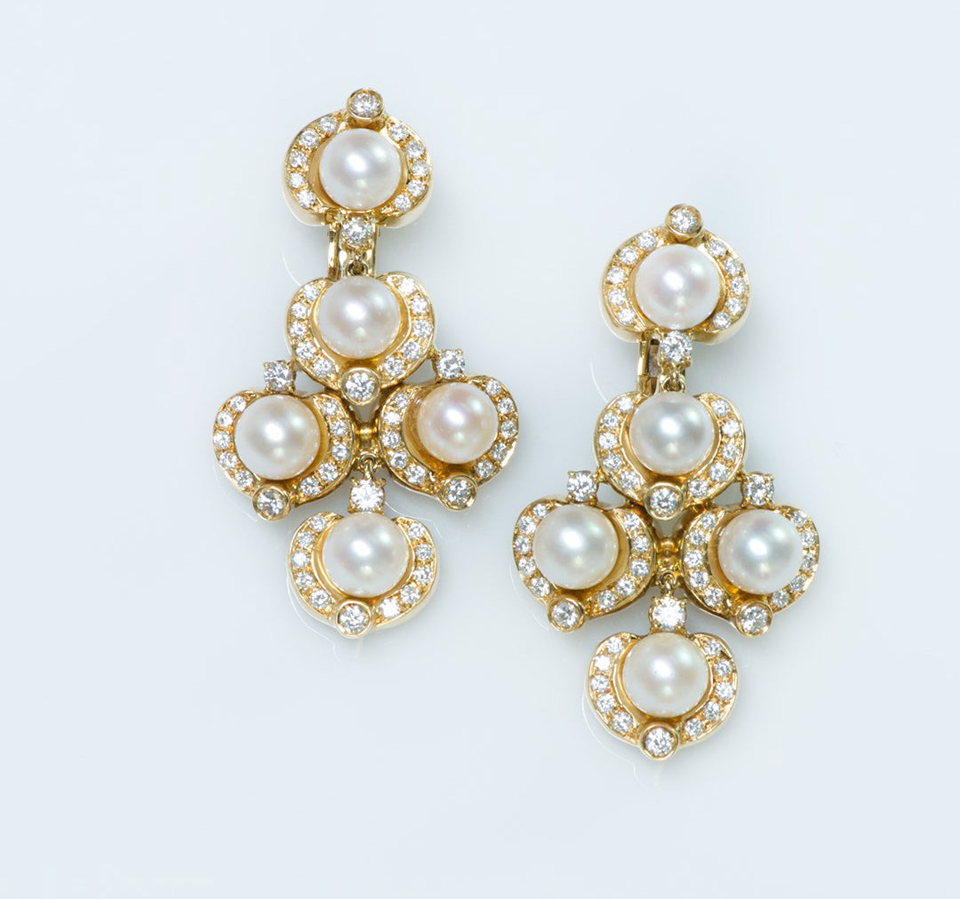 Chandeliers gold-pearl-and-diamond-earrings