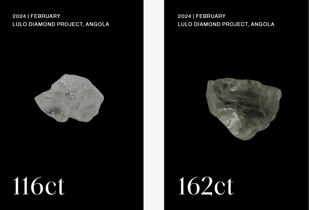 diamonds unearthed by Lucapa Diamonds
