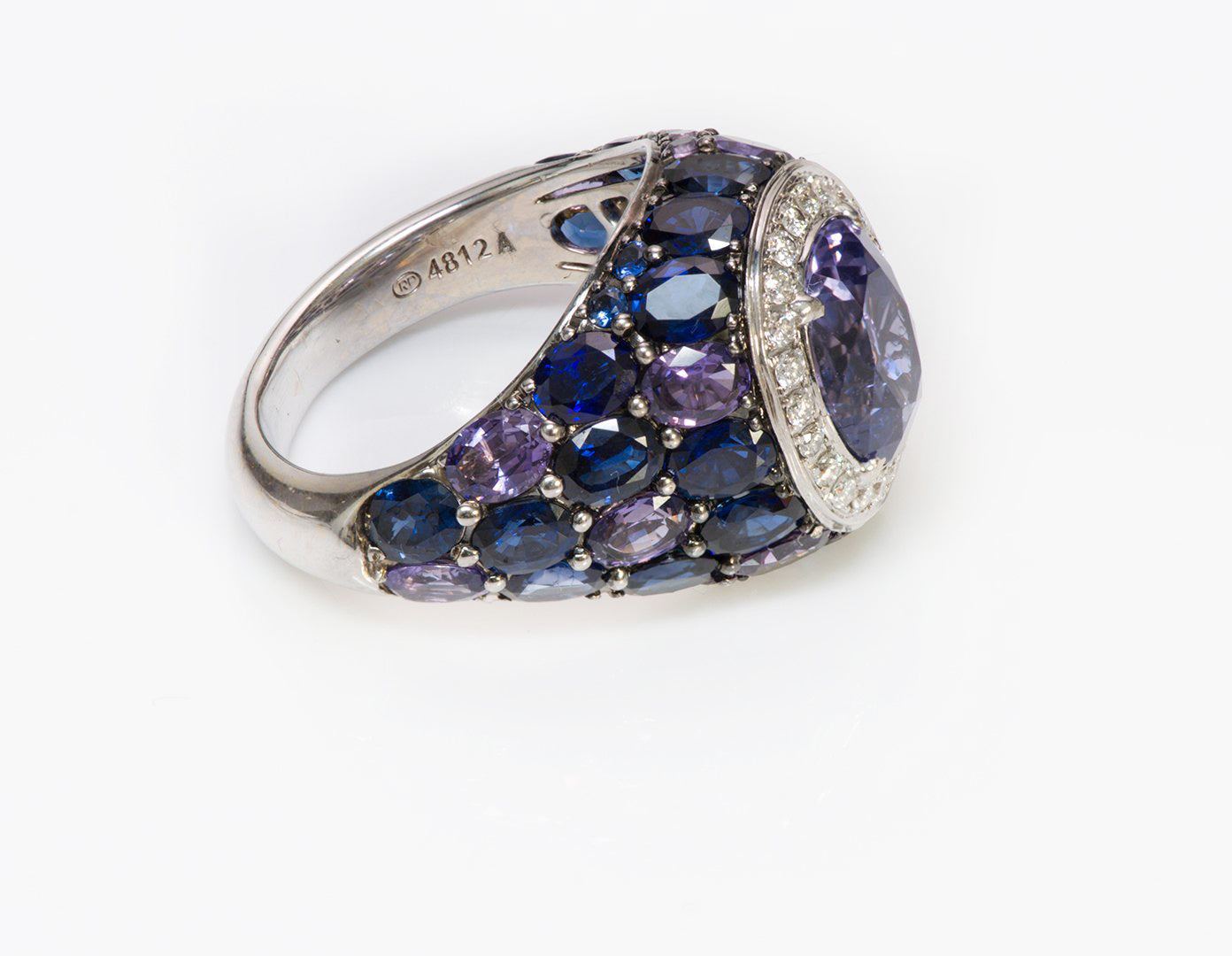 9.67 Ct Ceylon Sapphire Diamond Engagement Ring - Ruby Lane