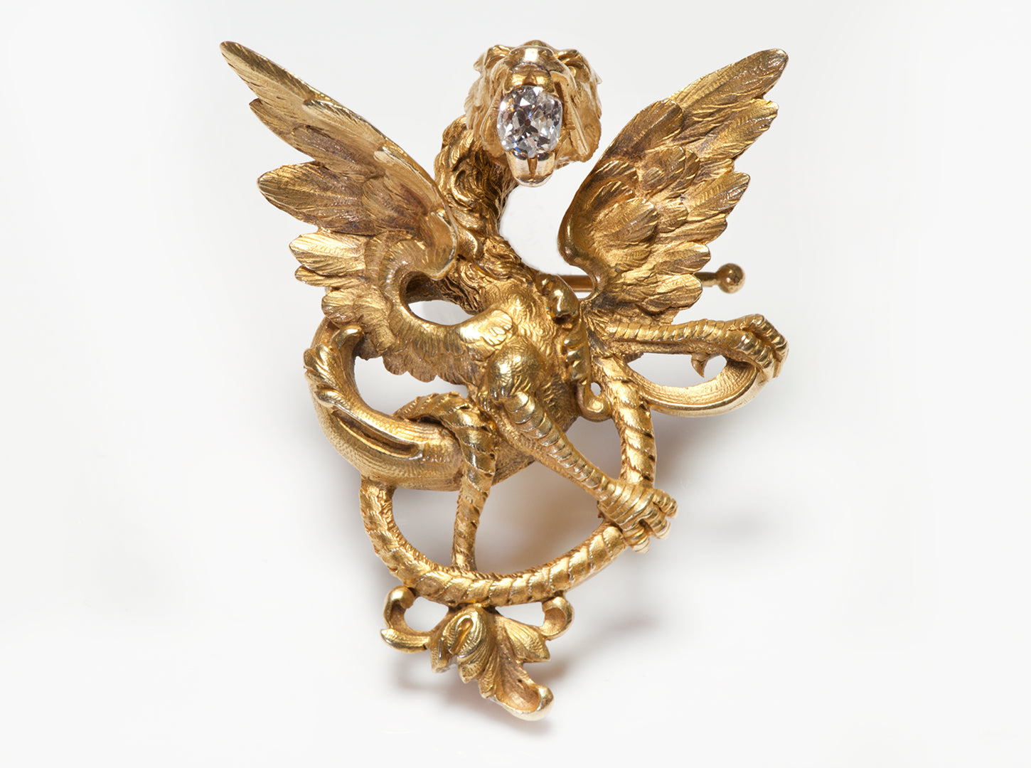 art-nouveau-french-18k-gold-diamond-griffin-pendant-brooch