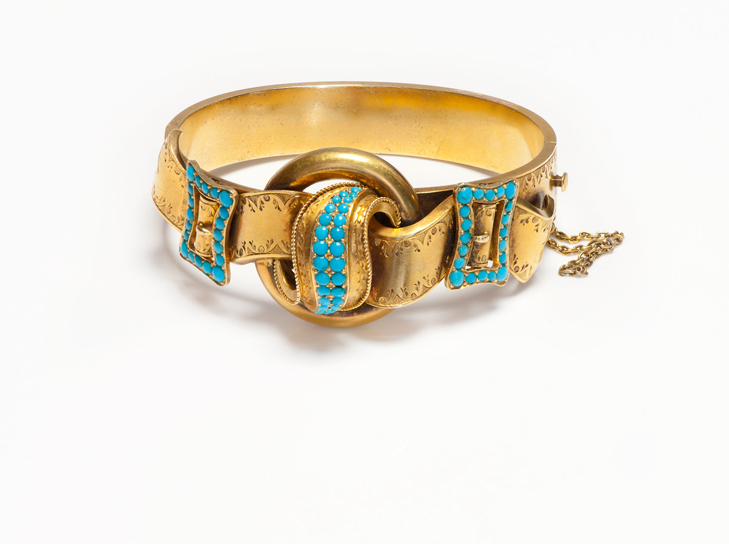 antique-victorian-gold-turquoise-buckle-bangle-bracelet
