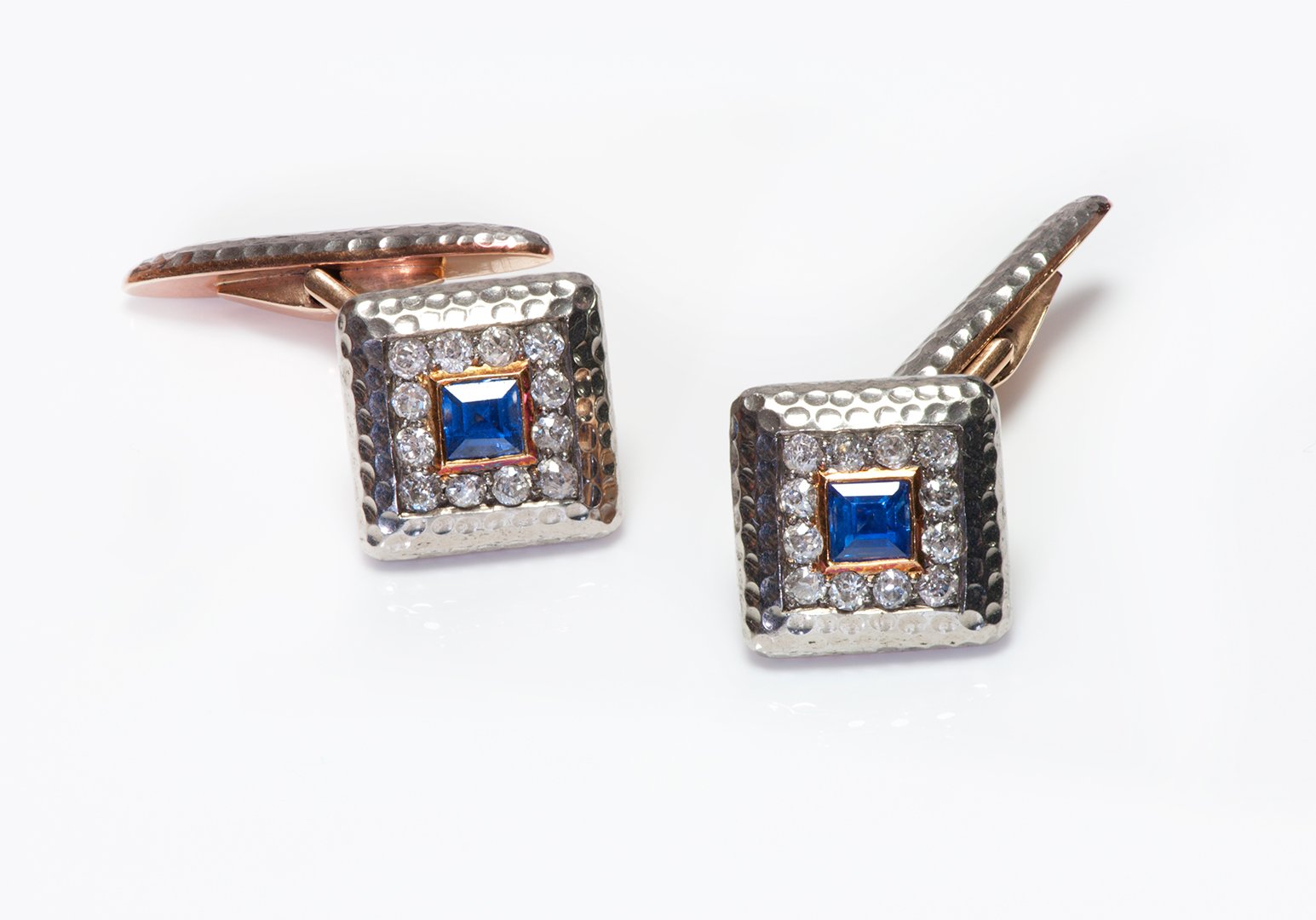 antique-gold-diamond-sapphire-cufflinks