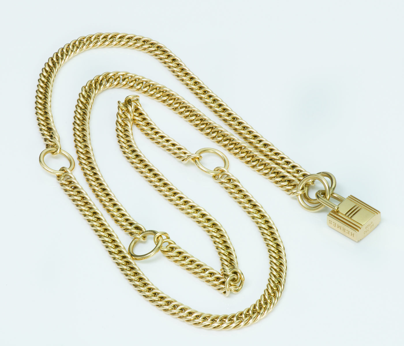 hermes-18k-gold-padlock-chain-necklace-bracelet