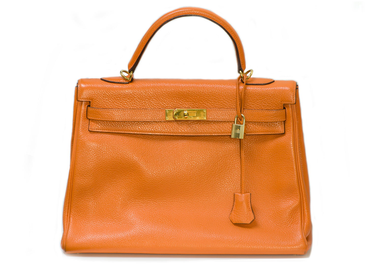 hermes-orange-leather-kelly-bag