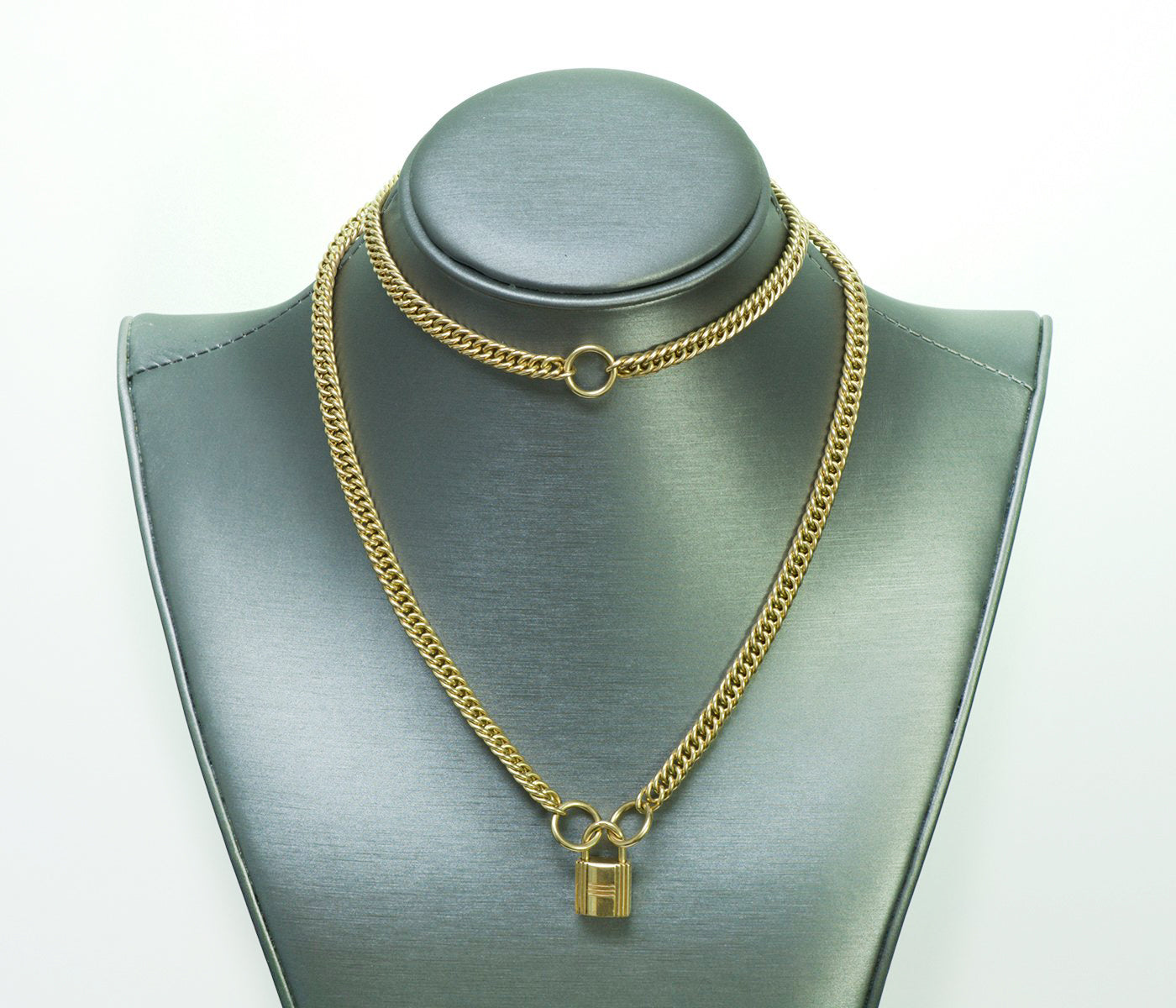 hermes-18k-gold-padlock-chain-necklace-bracelet