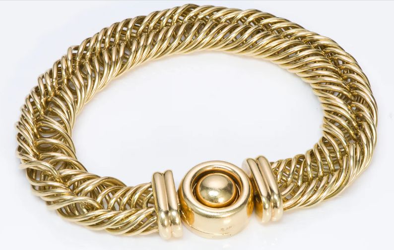 gold bracelet circles links 