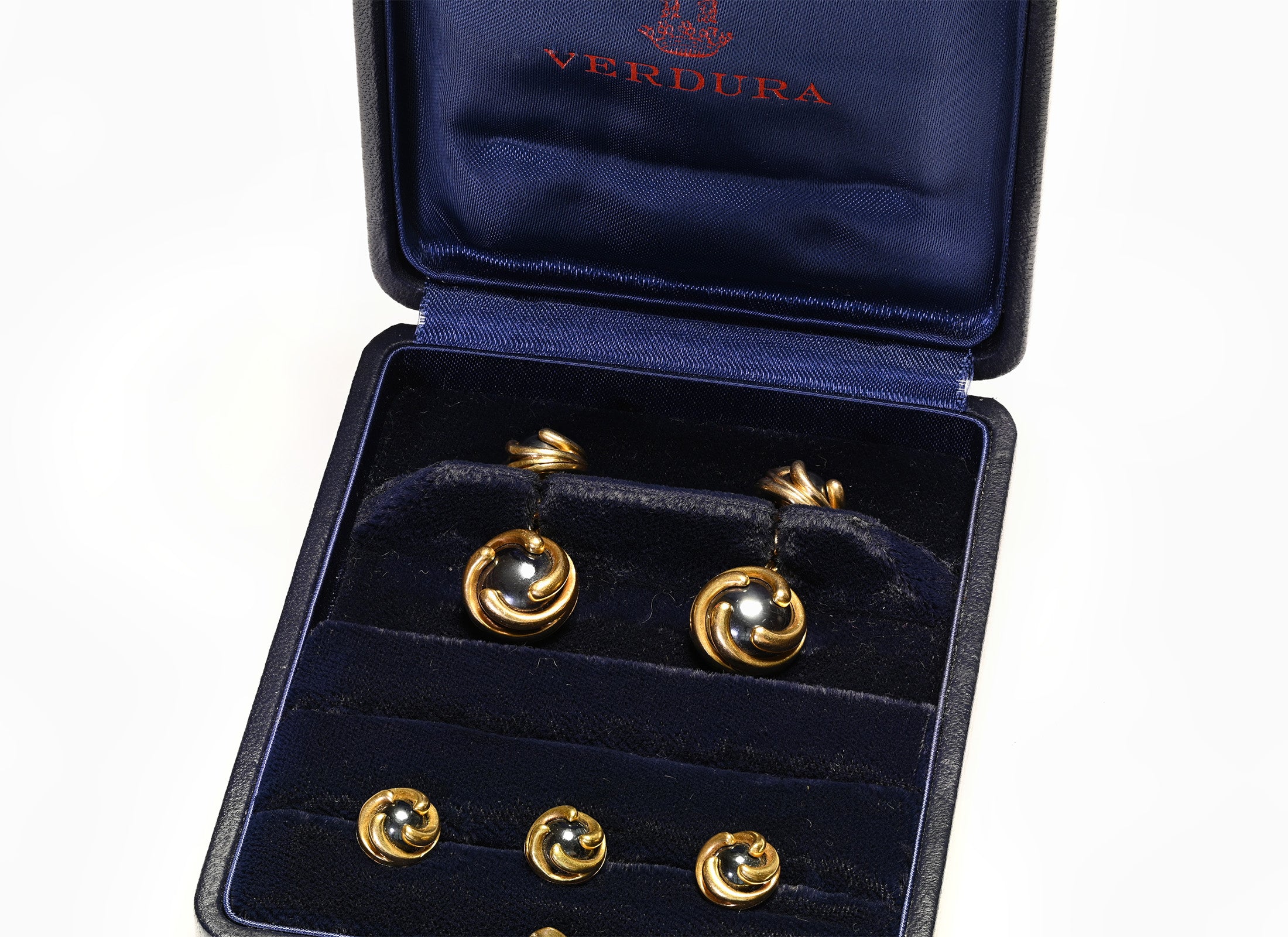 Verdura jewelry 18K yellow Gold Cufflink Stud Set