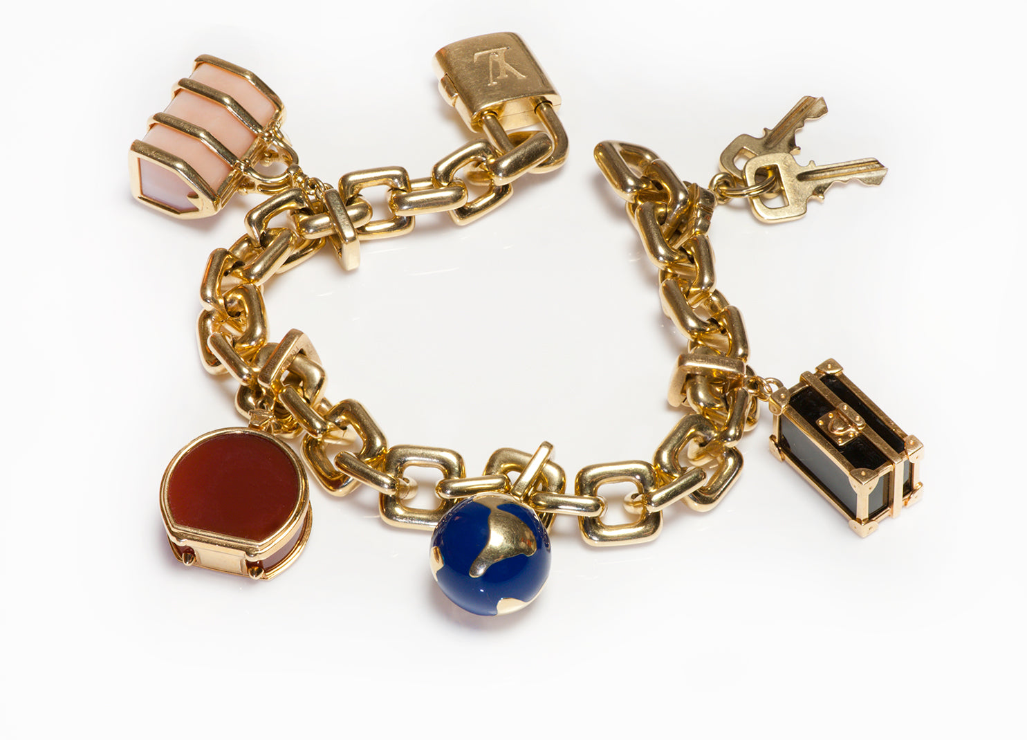 Louis Vuitton Brown Twice Keepit Trunk Charm 1923 Bracelet