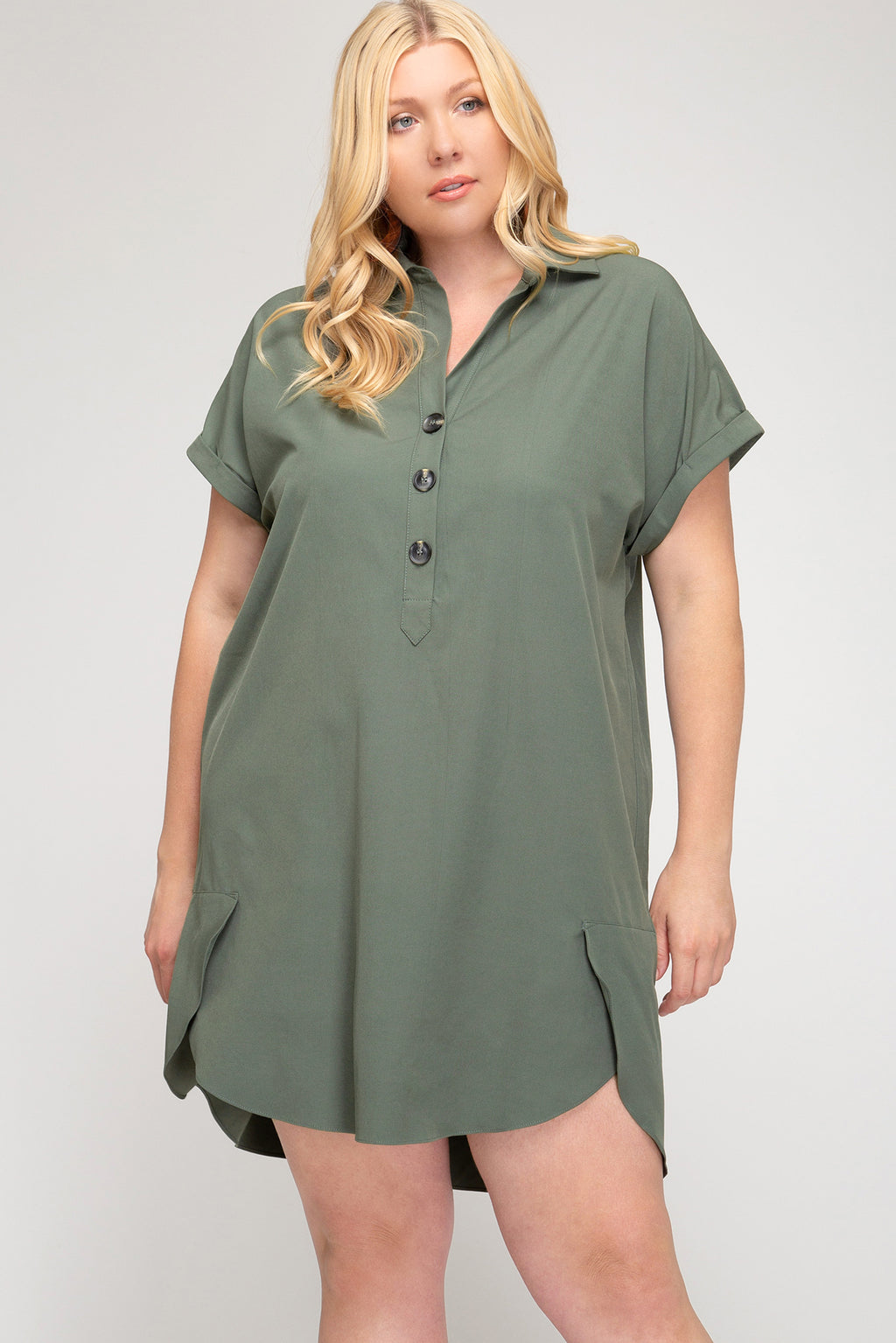 Olive Tunic Plus Size Dress – Elizabeth's Boutique