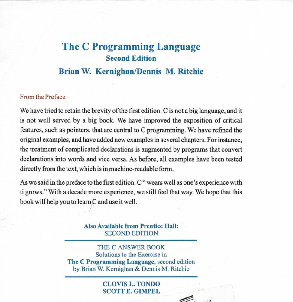 The C Answer Book Solutions To The Exercises In The C Programming La Near New Express