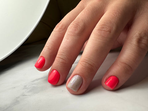 Russian manicure using gel nail art