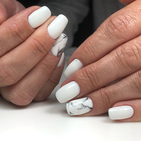 Clear marble nails | Marble nails diy, Pink acrylic nails, Acrylic nails