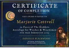 Danielle Blackwood Astrology Certificate