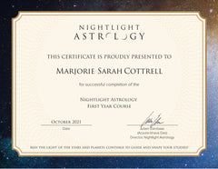 Nightlight Astrology Year One Certificate