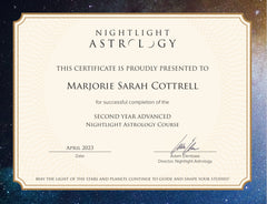 Nightlight Astrology Year Two Certificate