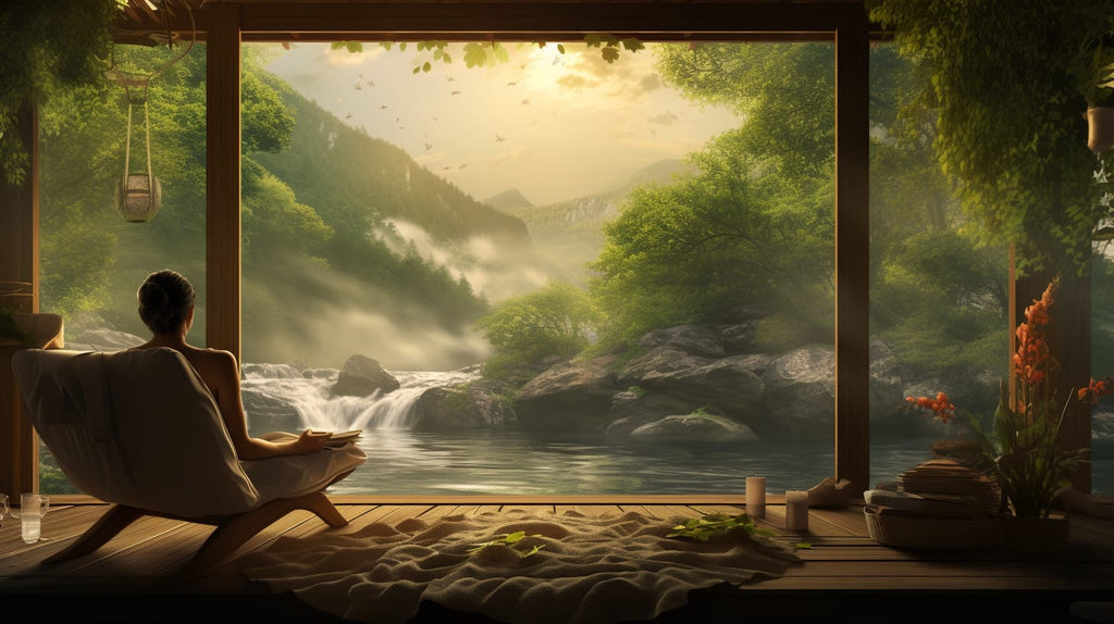an image depicting a serene setting, featuring a person receiving alternative therapy for neuropathy