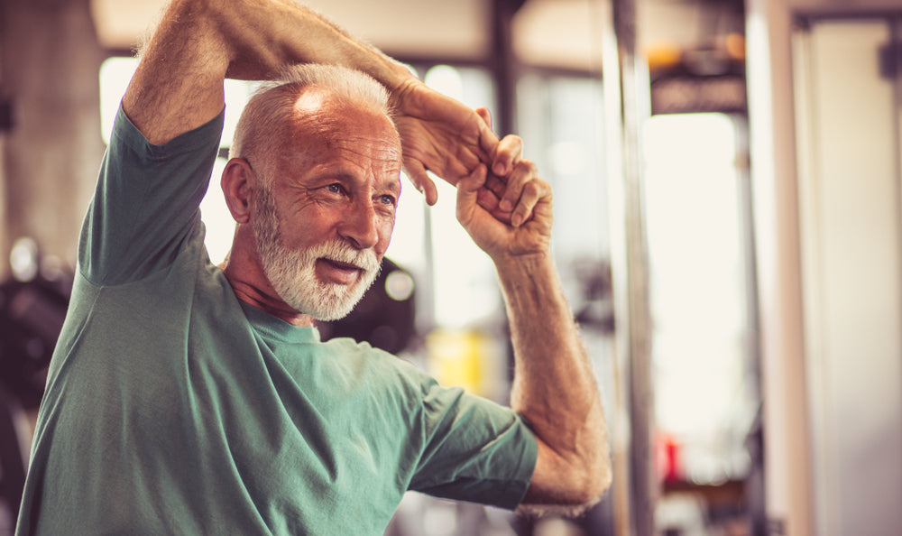 Older Man Exercising Mental Health Happy