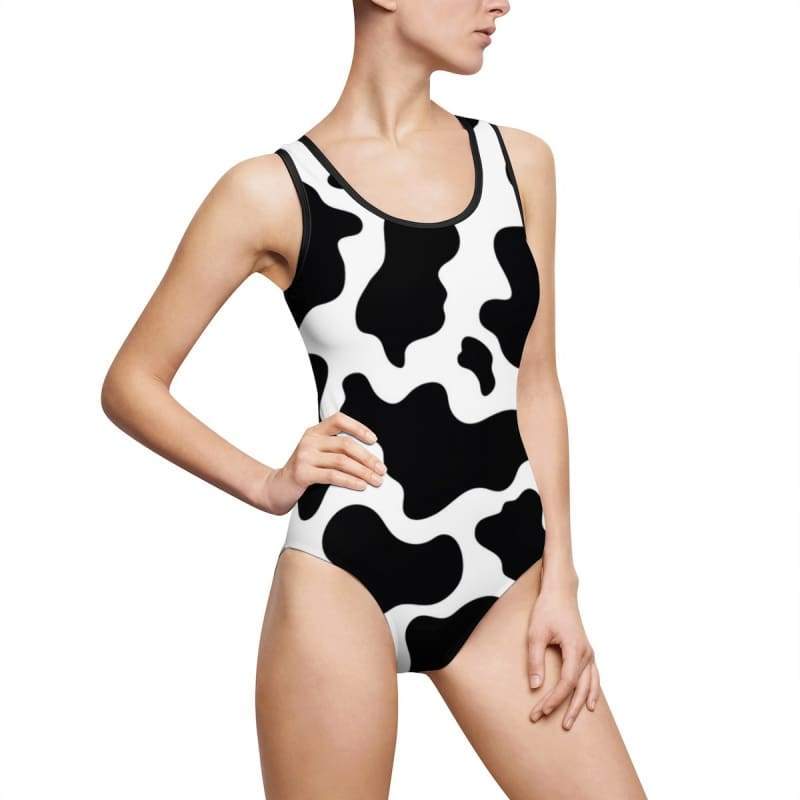 cow print bathing suit one piece