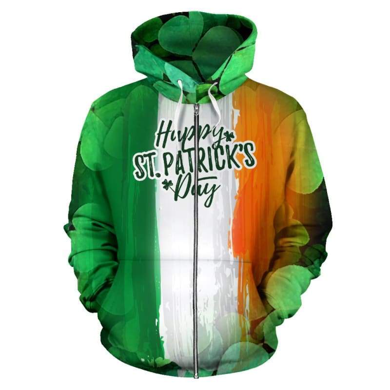 st patrick's day zip up hoodie