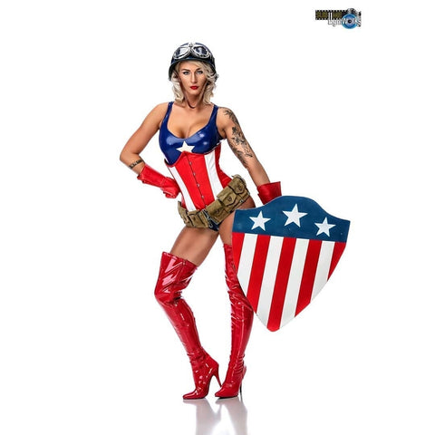 Captain America cosplay pinup