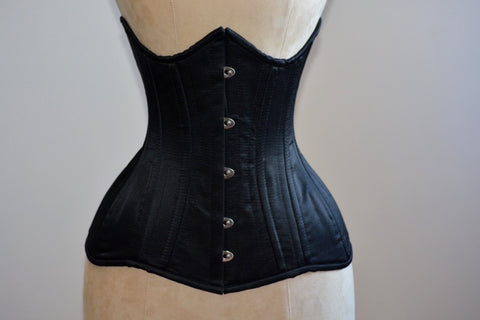 Underbust black waist training corset