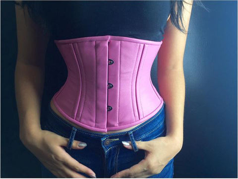 Leather corset belt