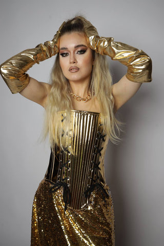 goddess gold corset