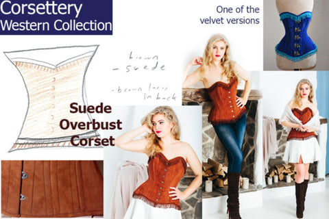 suede overbust corset