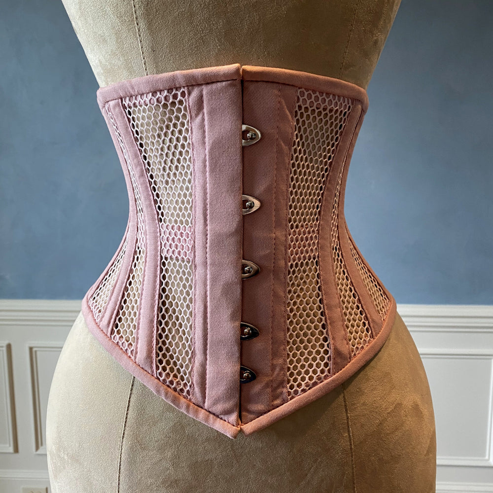 Real double row steelboned underbust cotton corset. Waisttraining fitness  edition. Comfortable made to measures corset for waisttraining