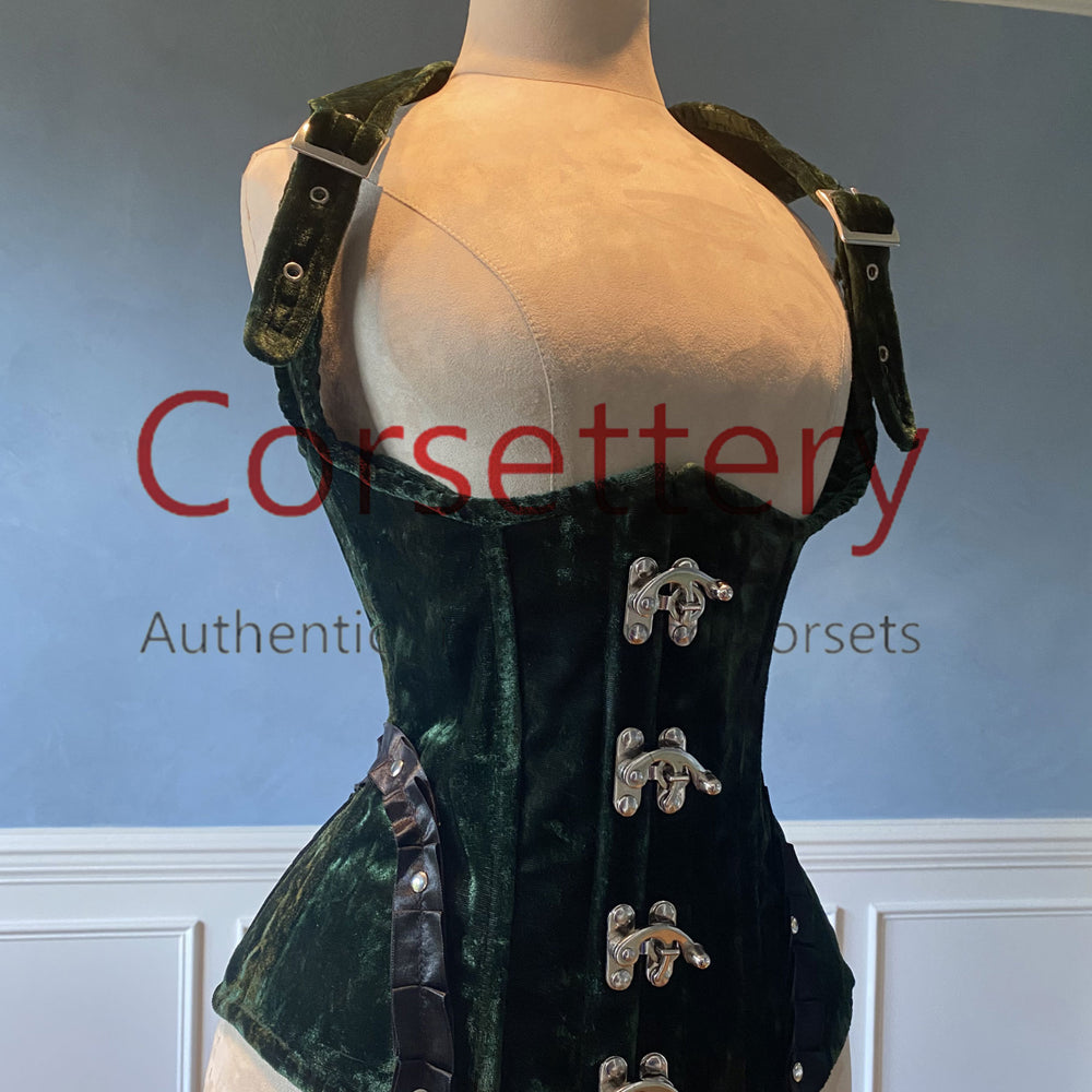 Velvet halfbust steel-boned authentic heavy corset, different colors. – Corsettery  Authentic Corsets USA