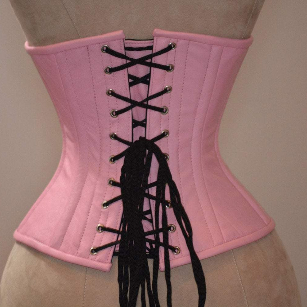 Handmade Ballet Pink Victorian Steel Boned Underbust Corset Custom