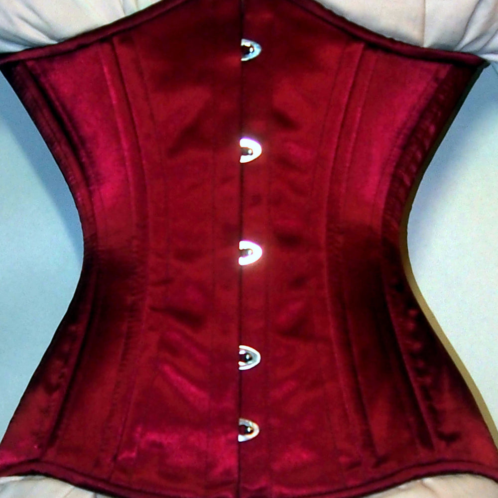 Real double row steel boned underbust corset from satin. Real waist tr –  Corsettery Authentic Corsets USA